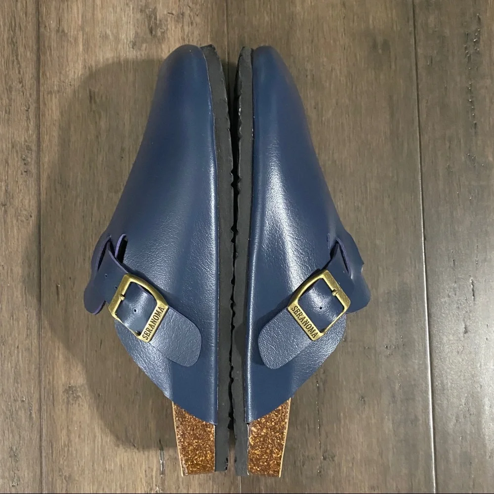 Seranoma- Women’s Navy Blue Clog Shoes - Picture 5 of 8